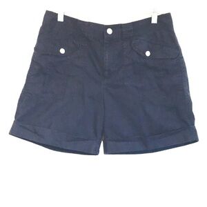 Lauren Ralph Lauren navy blue high waist rolled hem shorts size 10